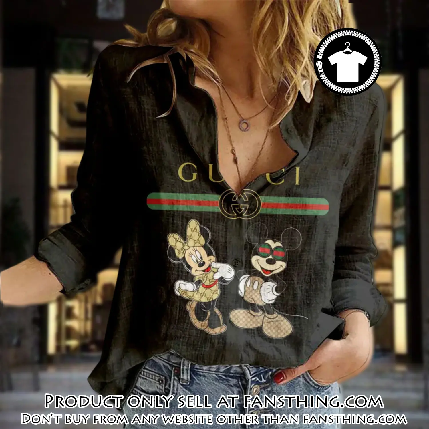 Gucci luxury women casual shirt linen shirt wcs1035 fst0247872